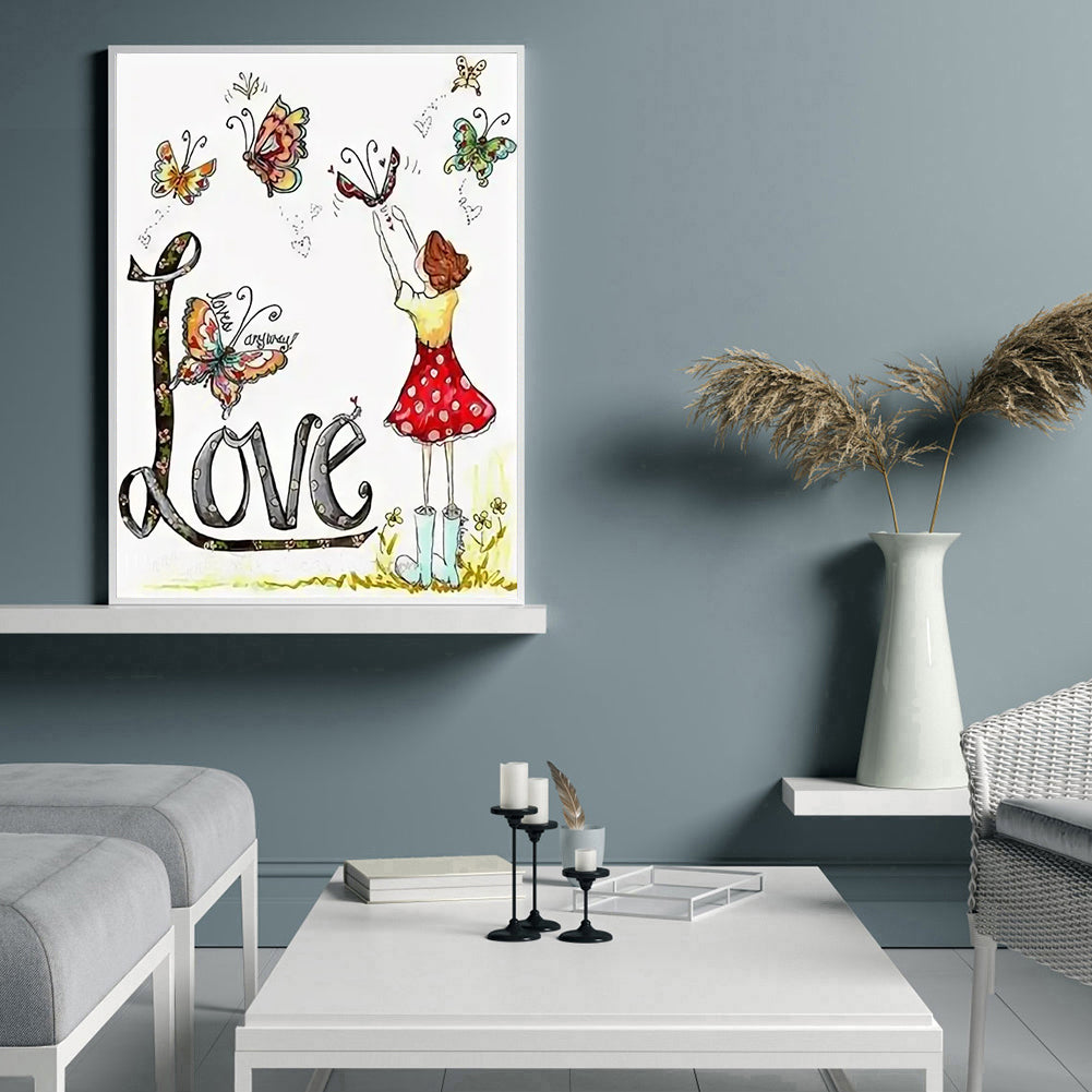 Calligraphy - Full Round Drill Diamond Painting 30*40CM