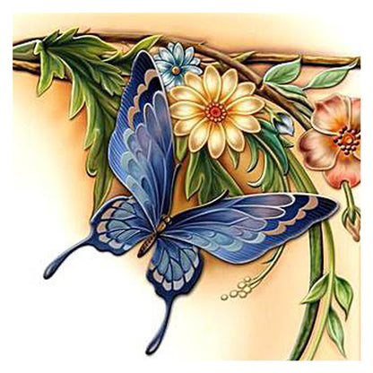 Butterfly Flowers - Special Shaped Drill Diamond Painting 30*30CM