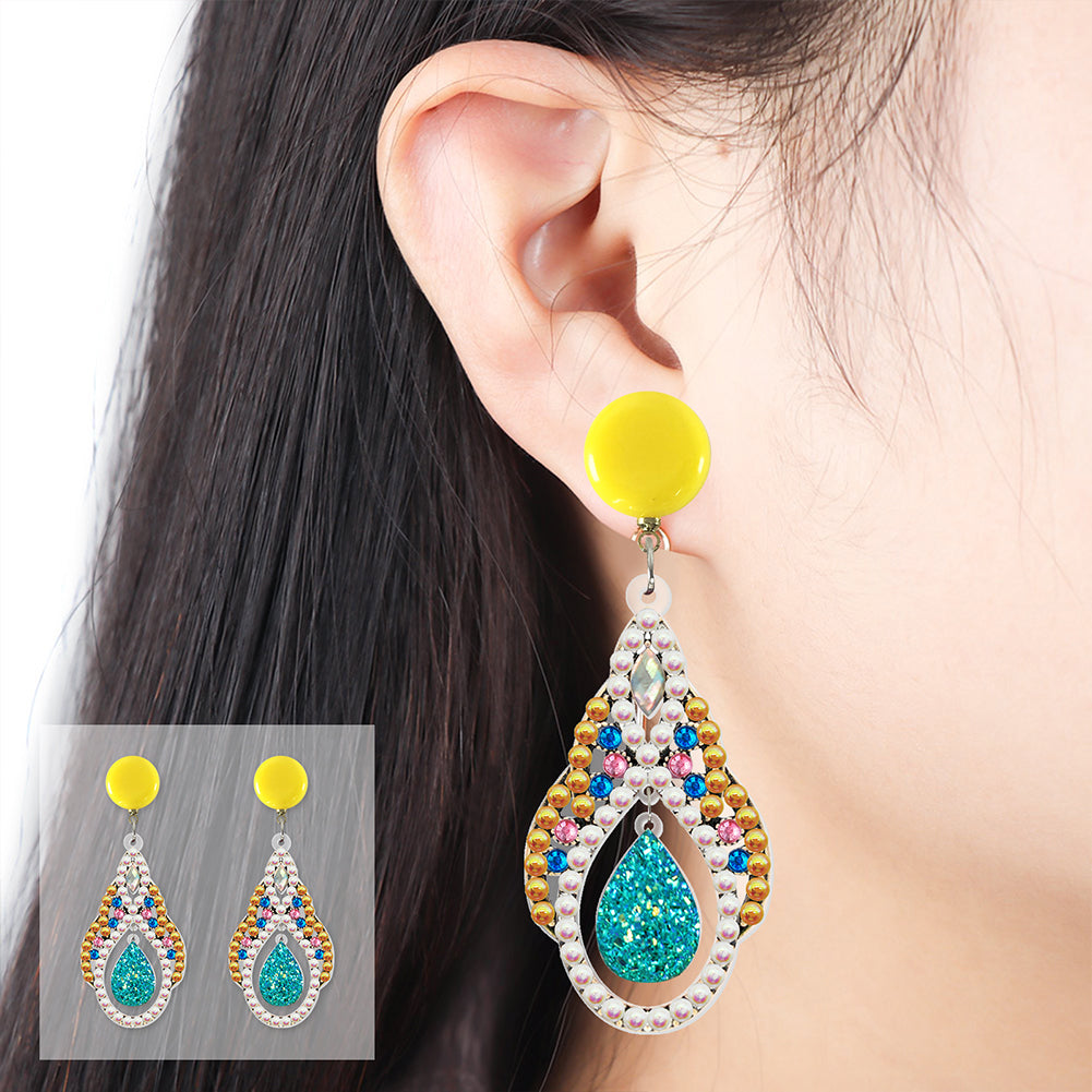 5D Mosaic Diamond Earrings DIY Painting Kit Drilling Ear Dangles Jewelry