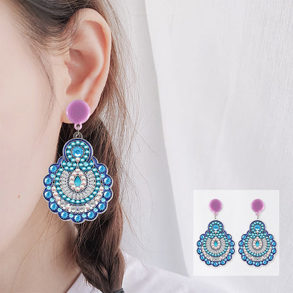 5D Mosaic Diamond Earrings DIY Painting Kit Drilling Ear Dangles Jewelry