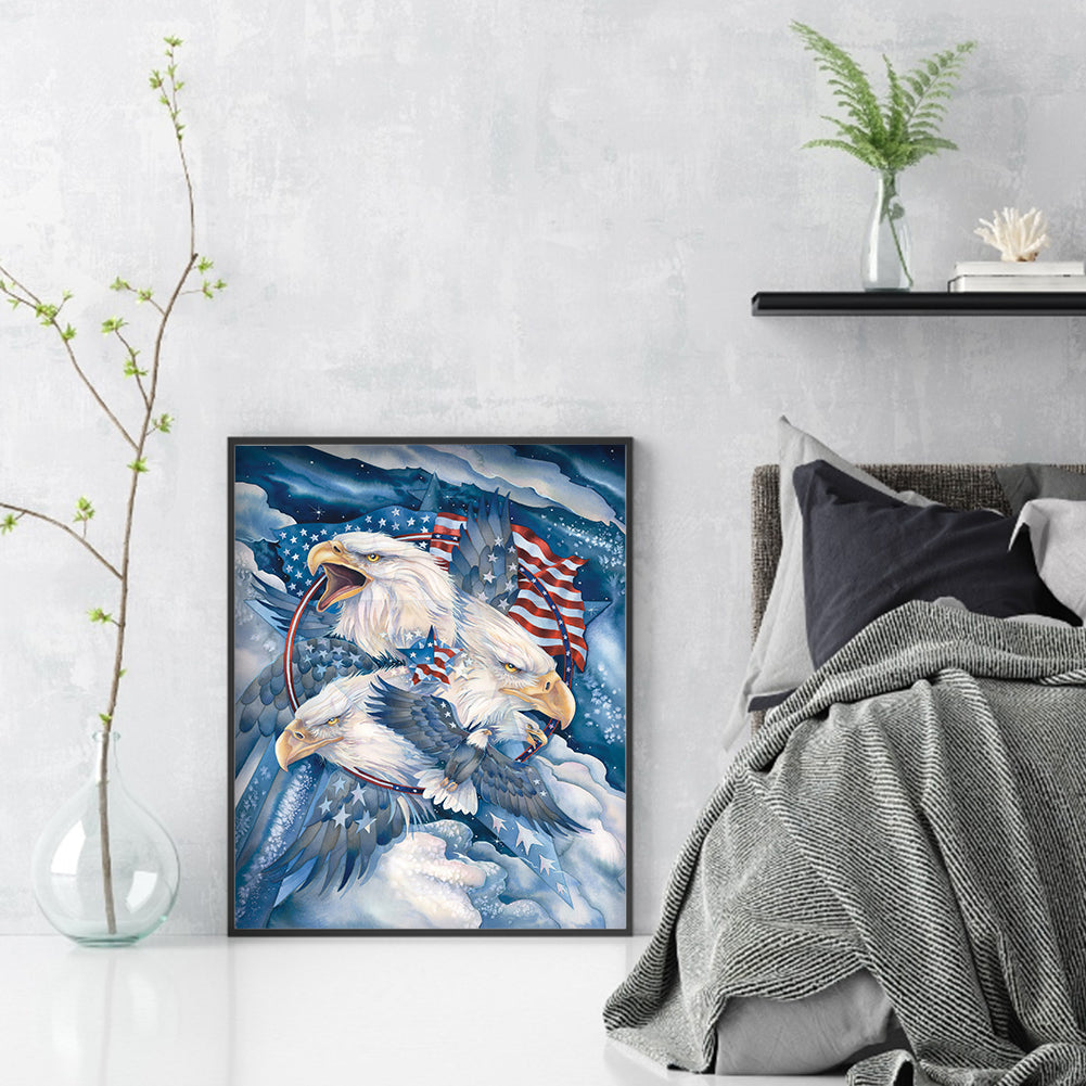 Flag Eagle - Full Round Drill Diamond Painting 40*50CM