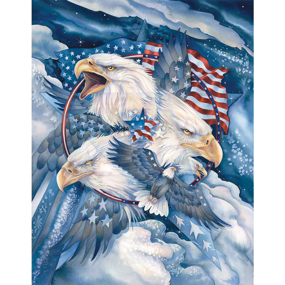 Flag Eagle - Full Round Drill Diamond Painting 40*50CM