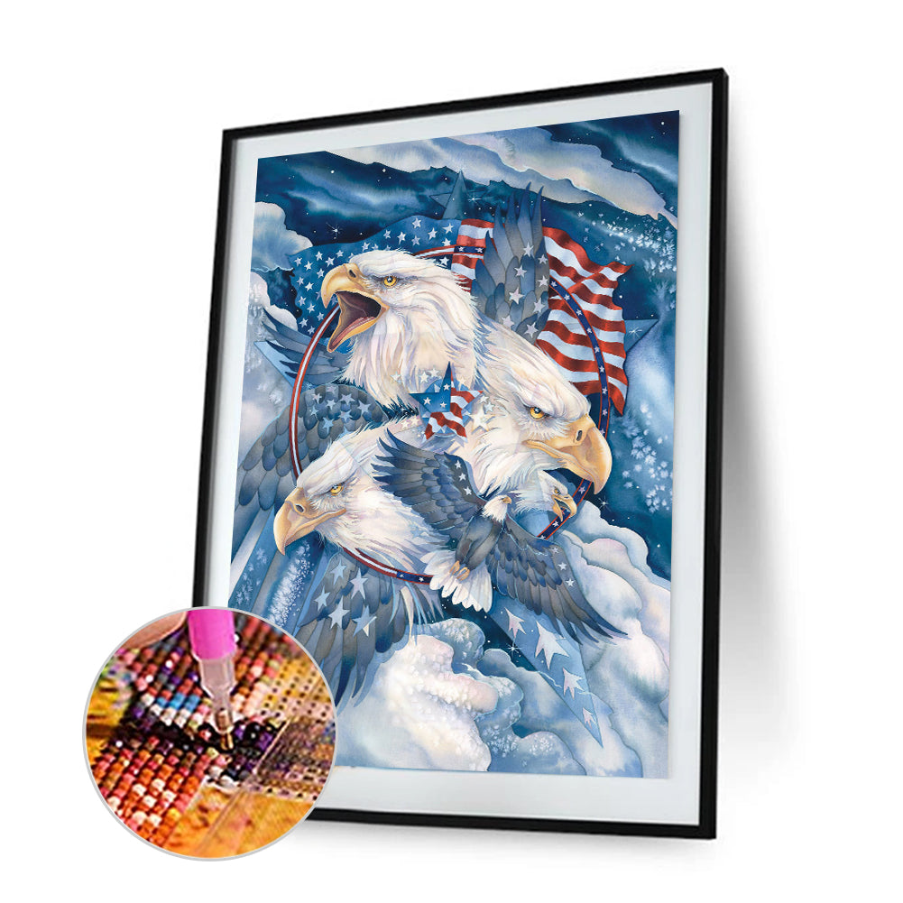 Flag Eagle - Full Round Drill Diamond Painting 40*50CM