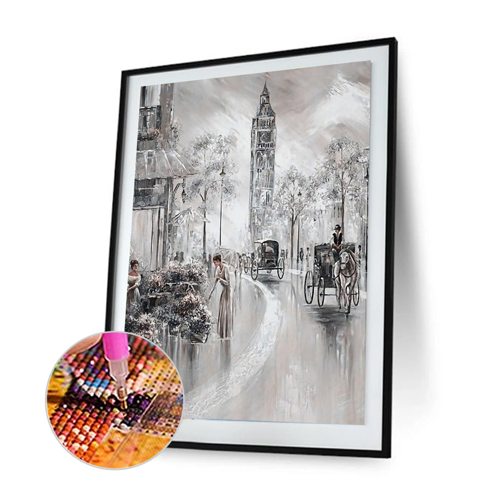 Oil Street - Full Round Drill Diamond Painting 30*40CM