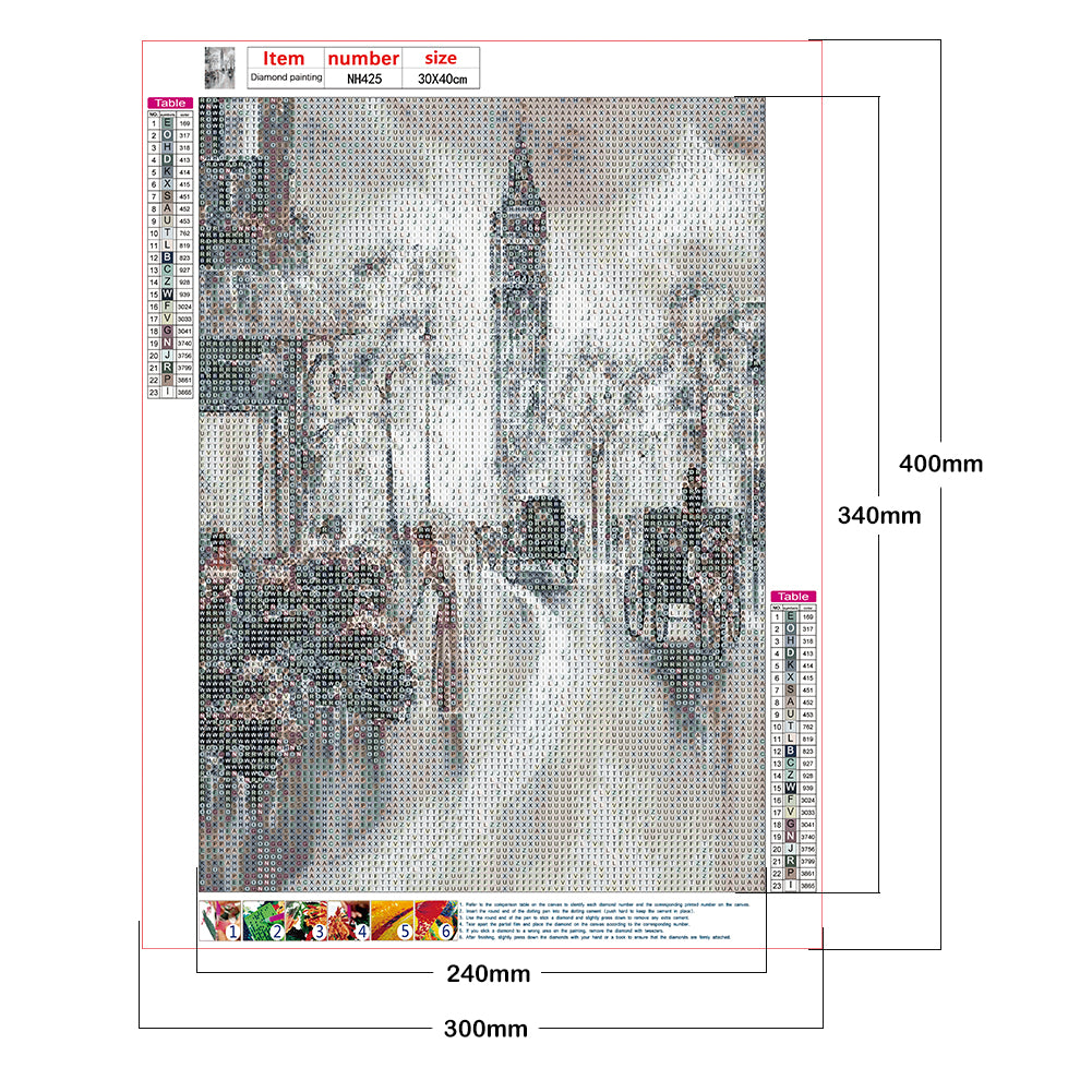 Oil Street - Full Round Drill Diamond Painting 30*40CM