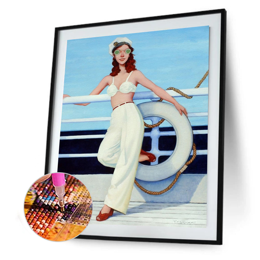 Beach Girls - Full Round Drill Diamond Painting 30*40CM