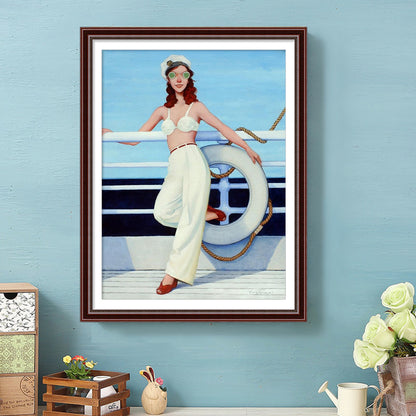 Beach Girls - Full Round Drill Diamond Painting 30*40CM