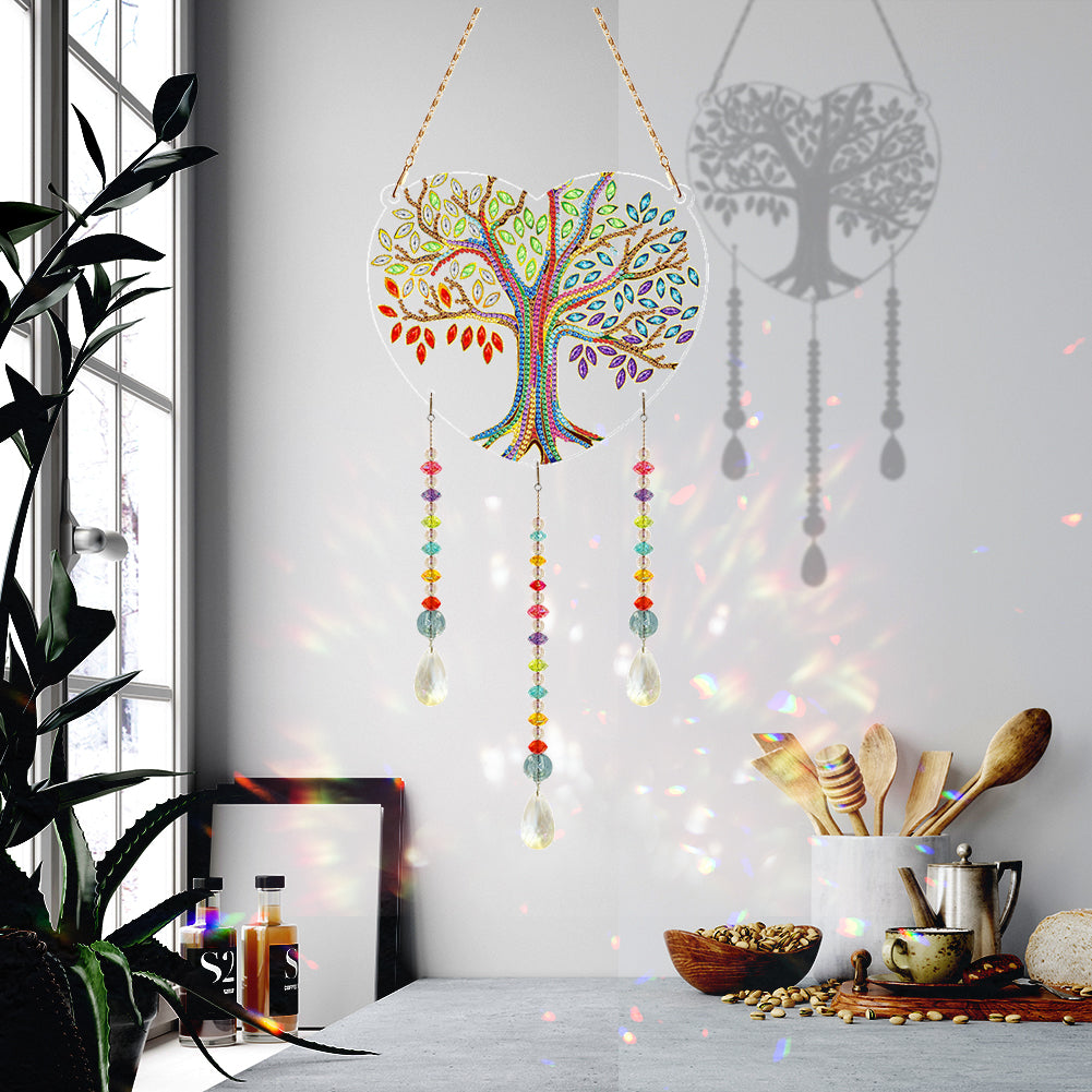 DIY Crystal Prism Teardrop Pendant Diamond Painting Kit Hanging Wind Chime