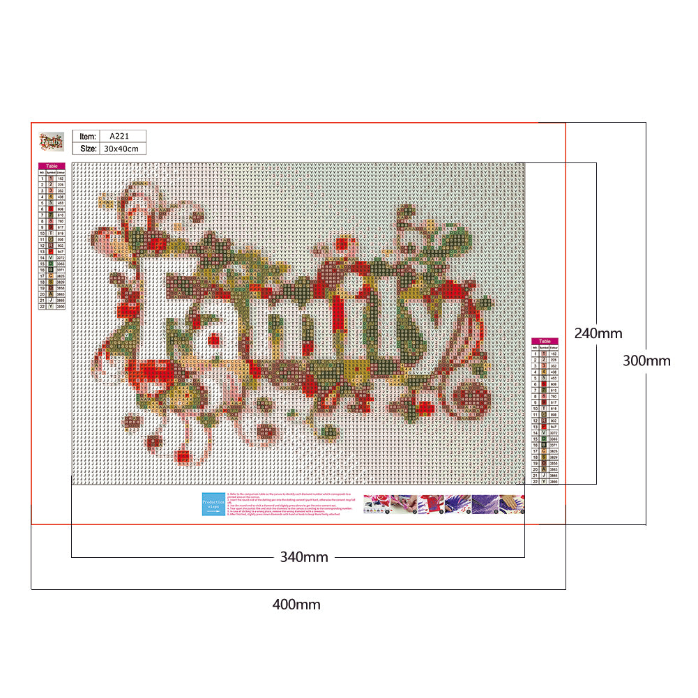 Family - Full Round Drill Diamond Painting 40*30CM