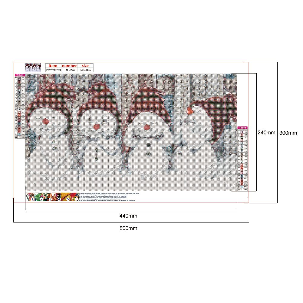 Snowman - Full Square Drill Diamond Painting 50*30CM