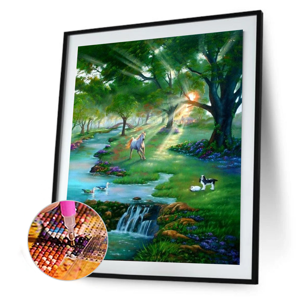 Grassland Horse - Full Round Drill Diamond Painting 40*50CM