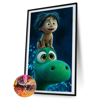 Boy Dinosaur - Full Round Drill Diamond Painting 40*70CM