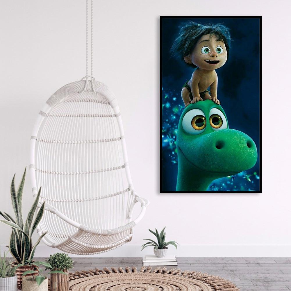 Boy Dinosaur - Full Round Drill Diamond Painting 40*70CM