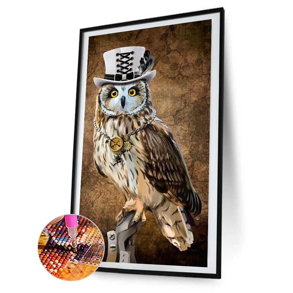 Owl - Full Round Drill Diamond Painting 40*75CM