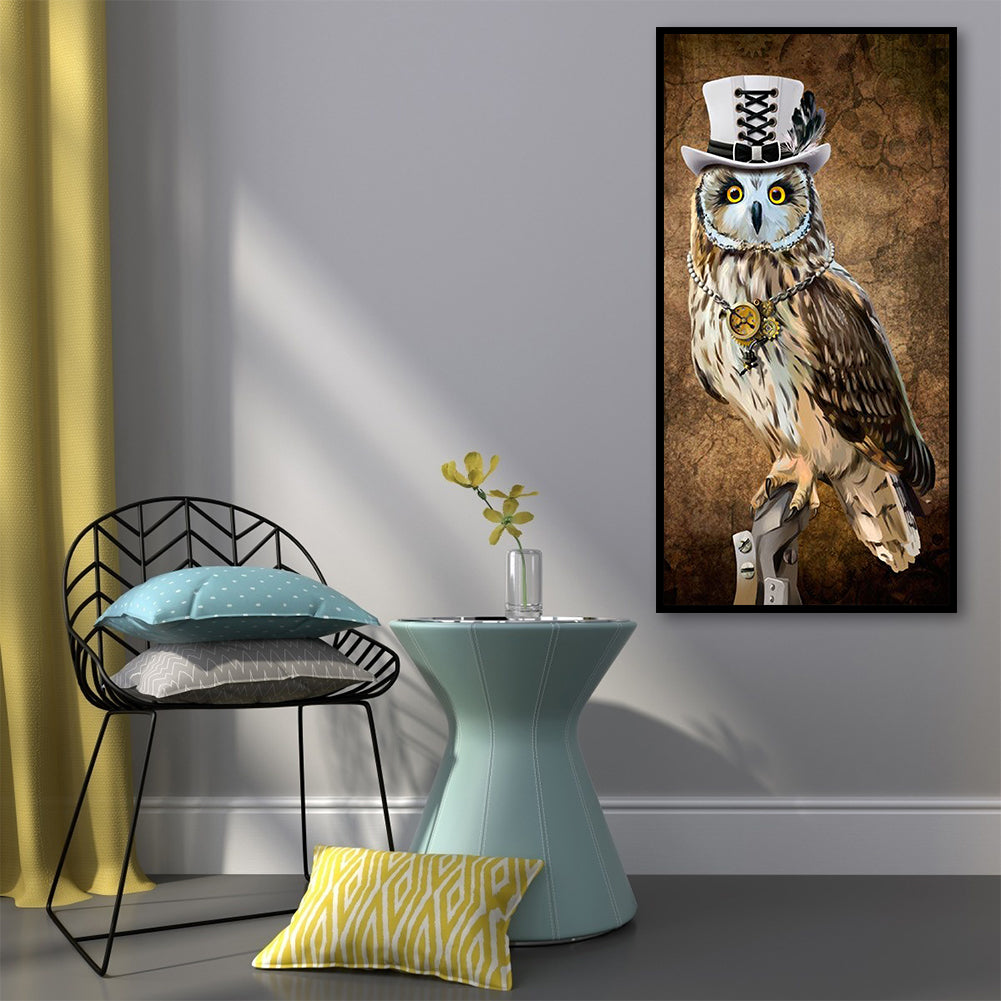 Owl - Full Round Drill Diamond Painting 40*75CM