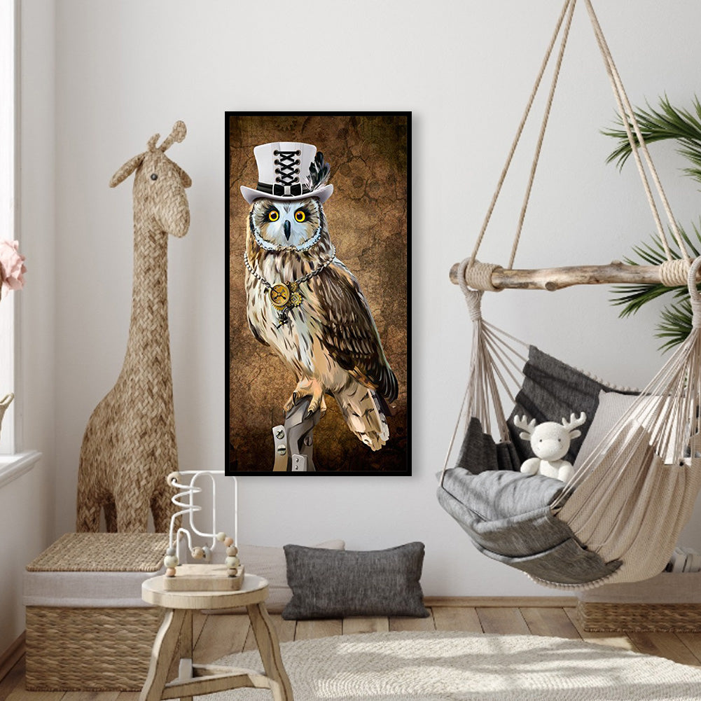 Owl - Full Round Drill Diamond Painting 40*75CM