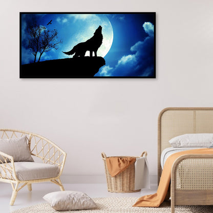 Night Wolf - Full Round Drill Diamond Painting 80*40CM