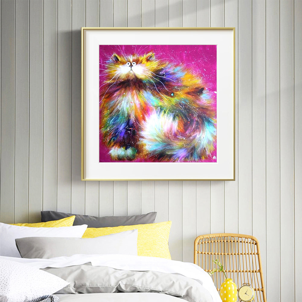 Cat - Full Round Drill Diamond Painting 30*30CM
