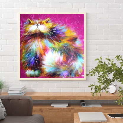 Cat - Full Round Drill Diamond Painting 30*30CM