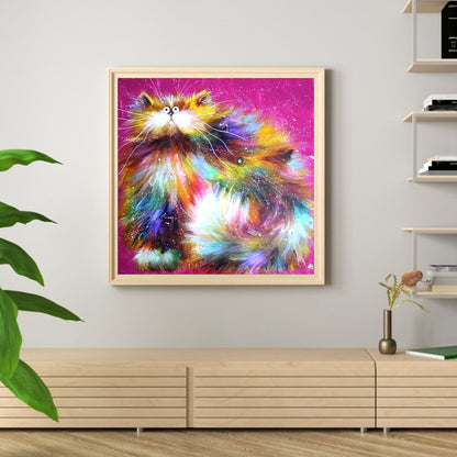 Cat - Full Round Drill Diamond Painting 30*30CM