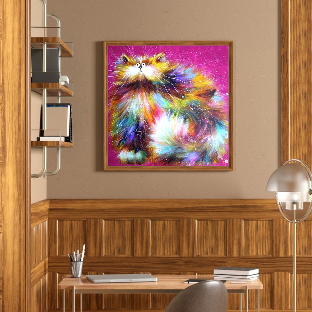 Cat - Full Round Drill Diamond Painting 30*30CM