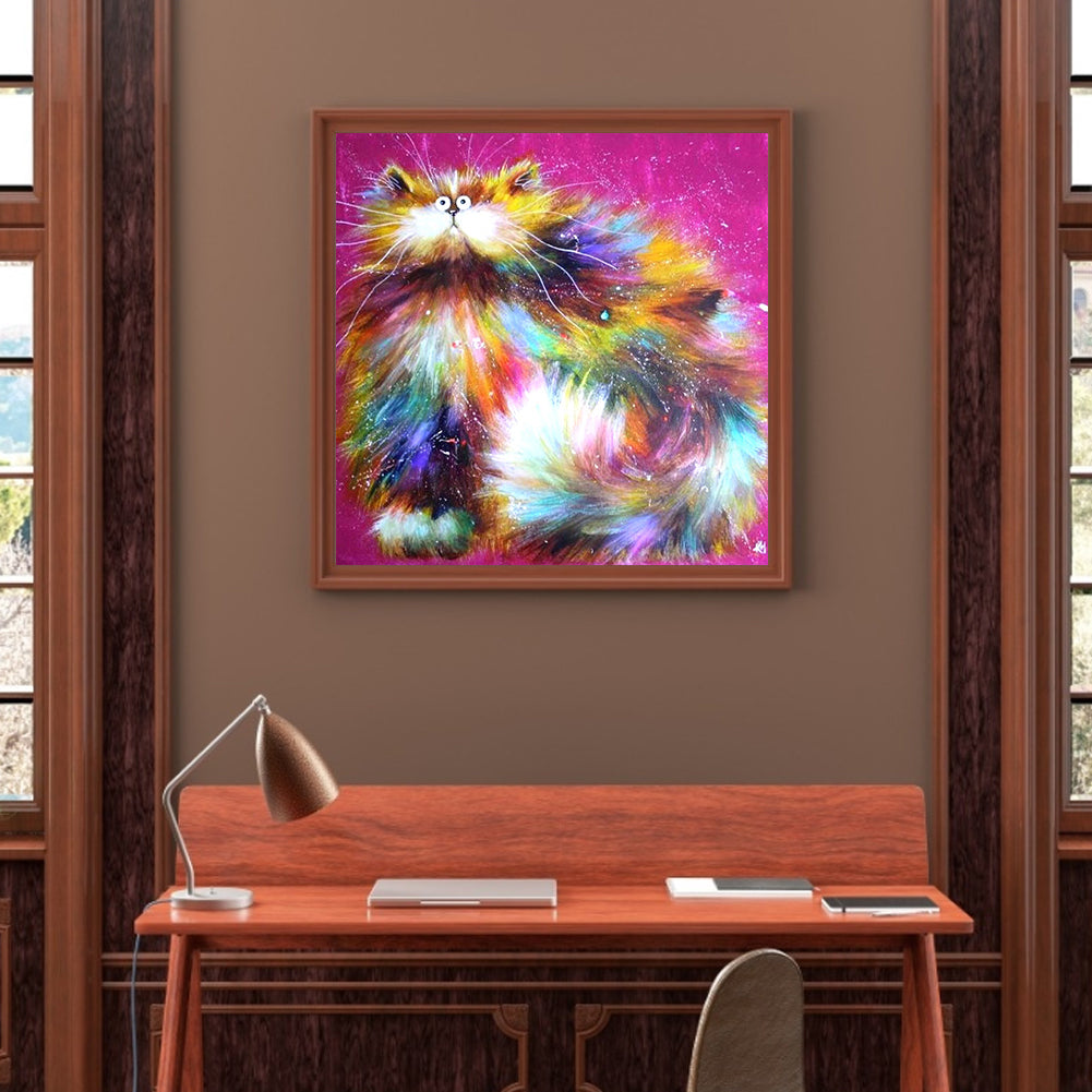 Cat - Full Round Drill Diamond Painting 30*30CM