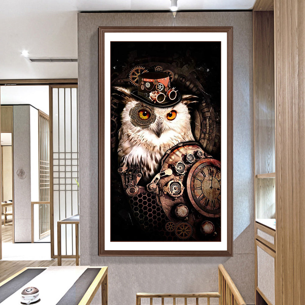 Owl - Full Round Drill Diamond Painting 40*75CM