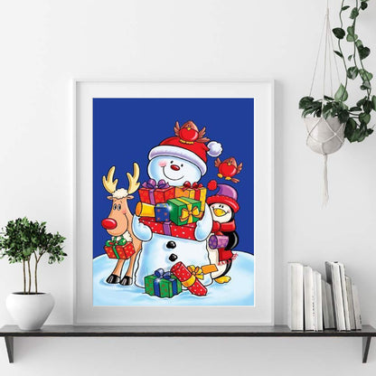 Snowman - Full Round Drill Diamond Painting 30*40CM