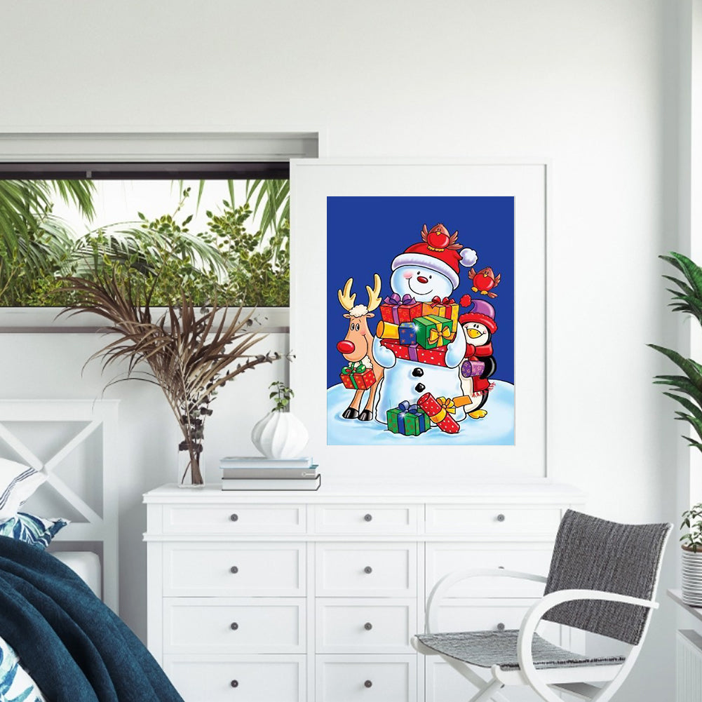 Snowman - Full Round Drill Diamond Painting 30*40CM