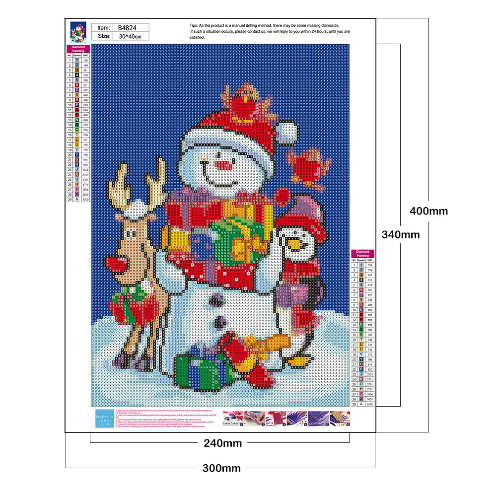 Snowman - Full Round Drill Diamond Painting 30*40CM