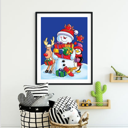 Snowman - Full Round Drill Diamond Painting 30*40CM