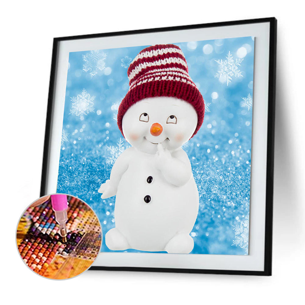 Red Snowman - Full Round Drill Diamond Painting 30*30CM