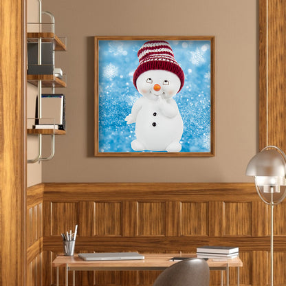 Red Snowman - Full Round Drill Diamond Painting 30*30CM