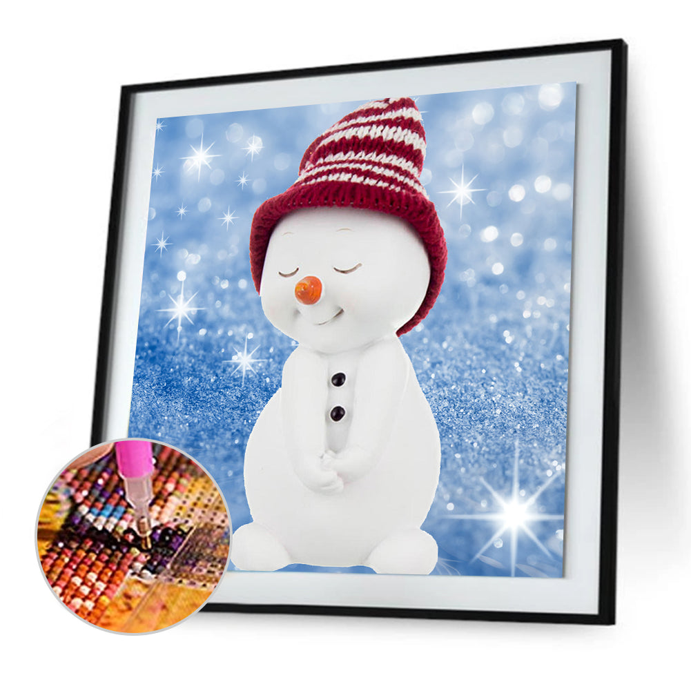 Red Snowman - Full Round Drill Diamond Painting 30*30CM