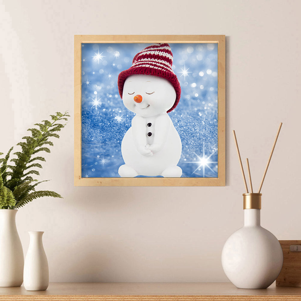 Red Snowman - Full Round Drill Diamond Painting 30*30CM