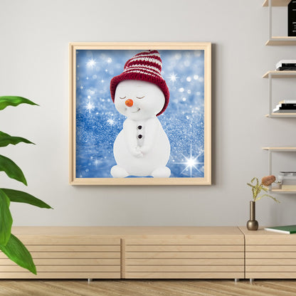 Red Snowman - Full Round Drill Diamond Painting 30*30CM