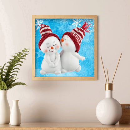 Red Snowman - Full Round Drill Diamond Painting 30*30CM