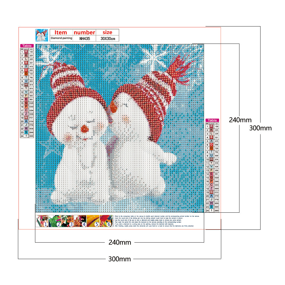 Red Snowman - Full Round Drill Diamond Painting 30*30CM