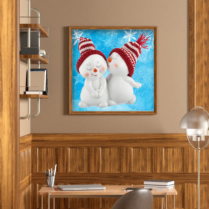 Red Snowman - Full Round Drill Diamond Painting 30*30CM