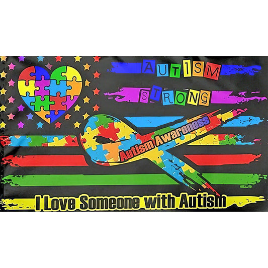 Autism Flag - Full Round Drill Diamond Painting 60*35CM