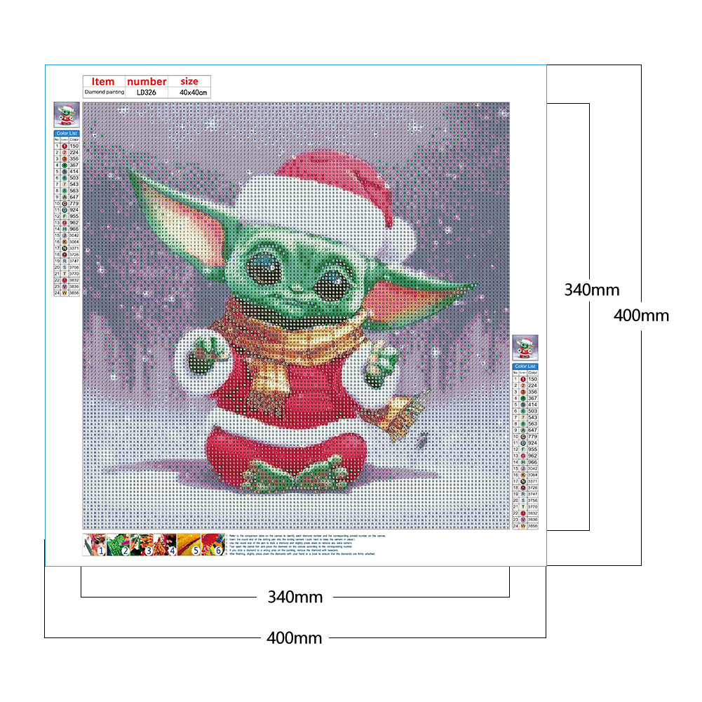 Christmas Yoda - Full Round Drill Diamond Painting 40*40CM