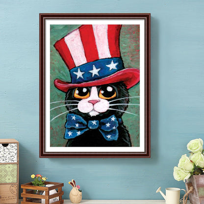 Cat - Full Round Drill Diamond Painting 30*40CM