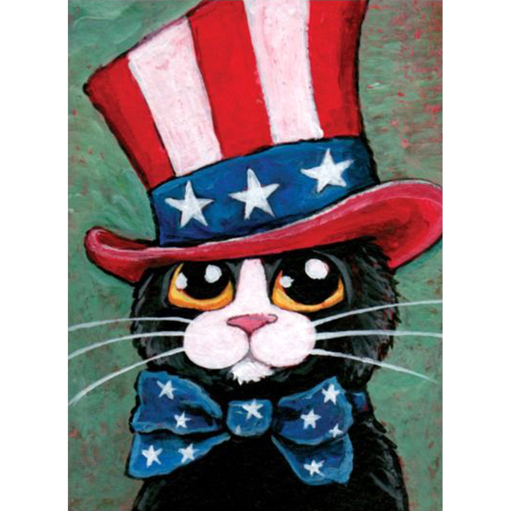 Cat - Full Round Drill Diamond Painting 30*40CM