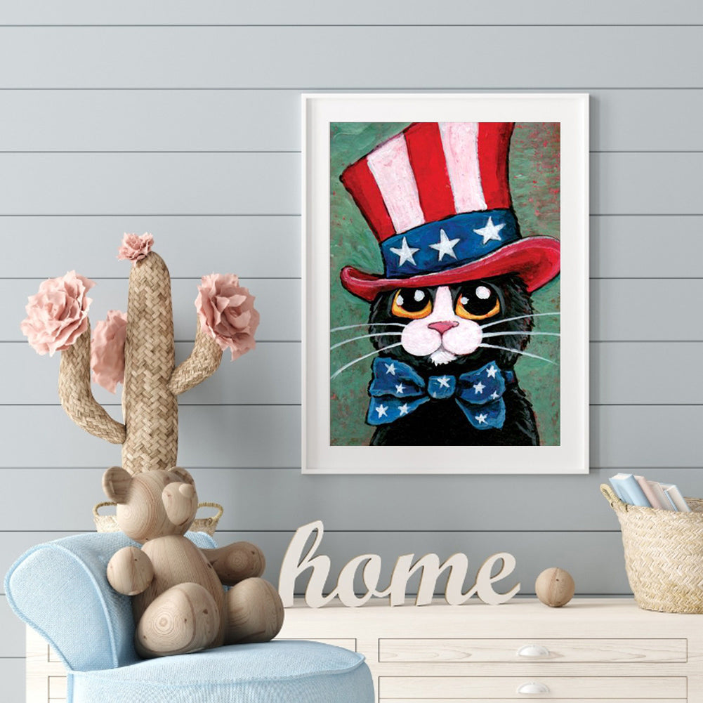 Cat - Full Round Drill Diamond Painting 30*40CM