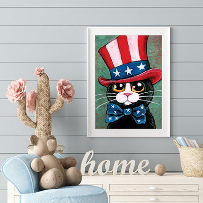 Cat - Full Round Drill Diamond Painting 30*40CM