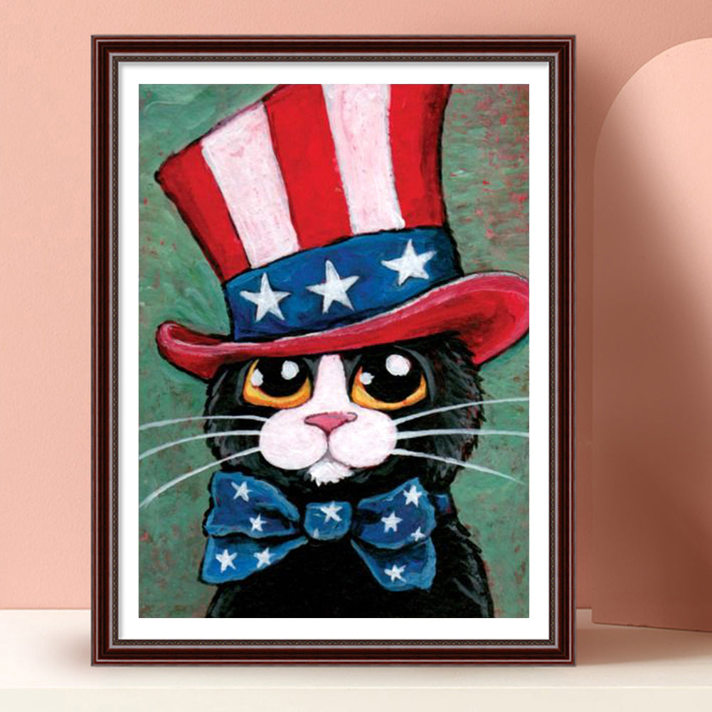 Cat - Full Round Drill Diamond Painting 30*40CM