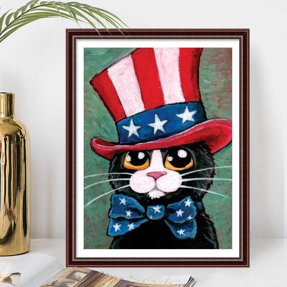 Cat - Full Round Drill Diamond Painting 30*40CM