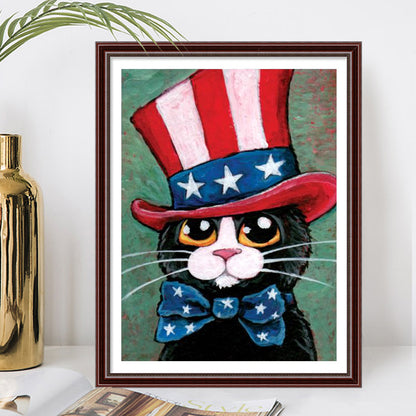 Cat - Full Round Drill Diamond Painting 30*40CM