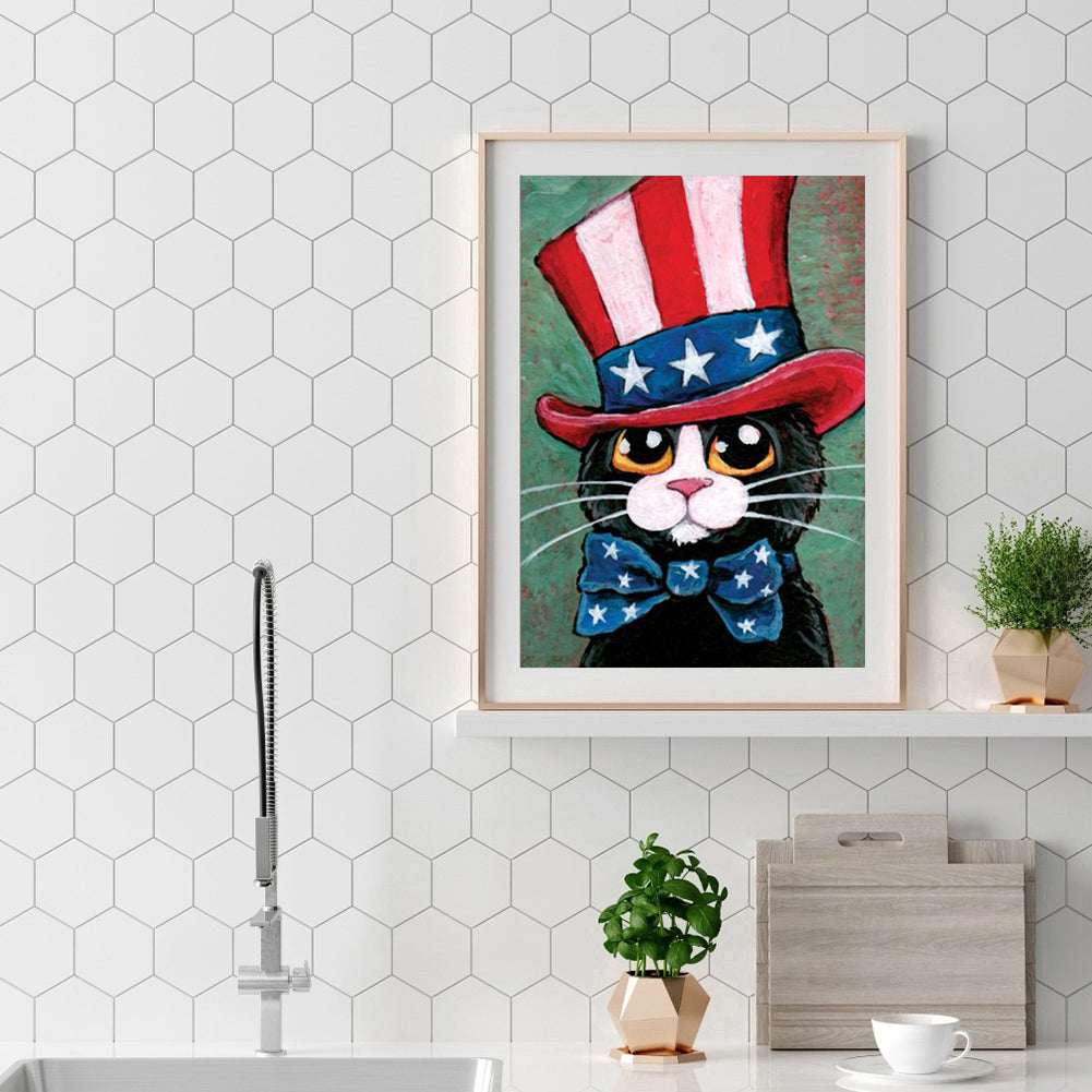 Cat - Full Round Drill Diamond Painting 30*40CM
