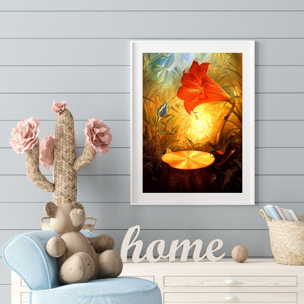 Flower Lamp - Full Round Drill Diamond Painting 30*40CM